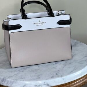 Kate Spade Black and White Satchel with Geometric Design